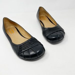 Miz Mooz Daisy Black leather retro ballet flats comfy classic shoes womens 10